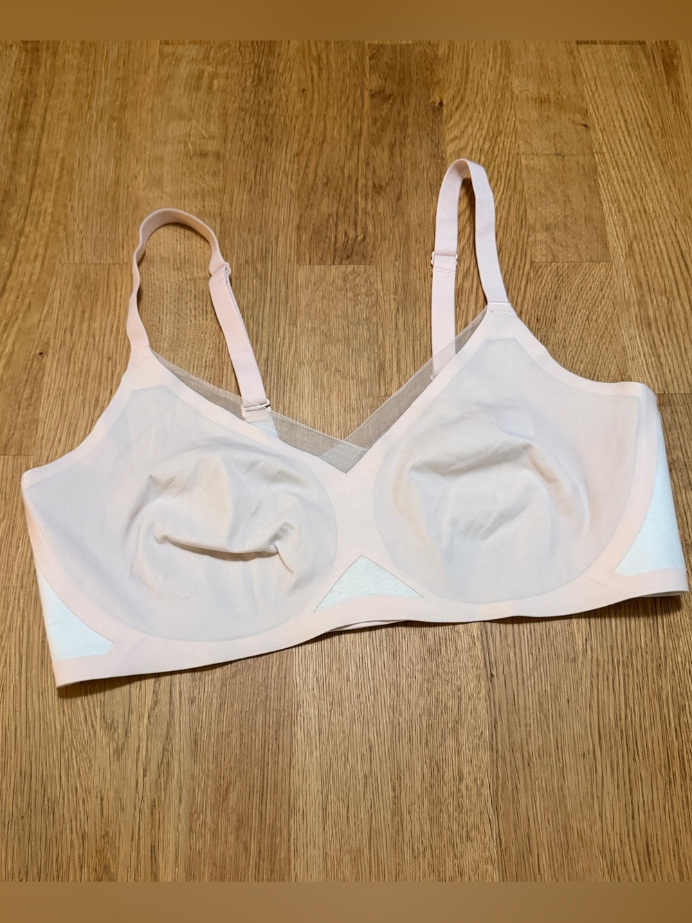Honeylove LARGE Pink White Wireless CrossOver Bra